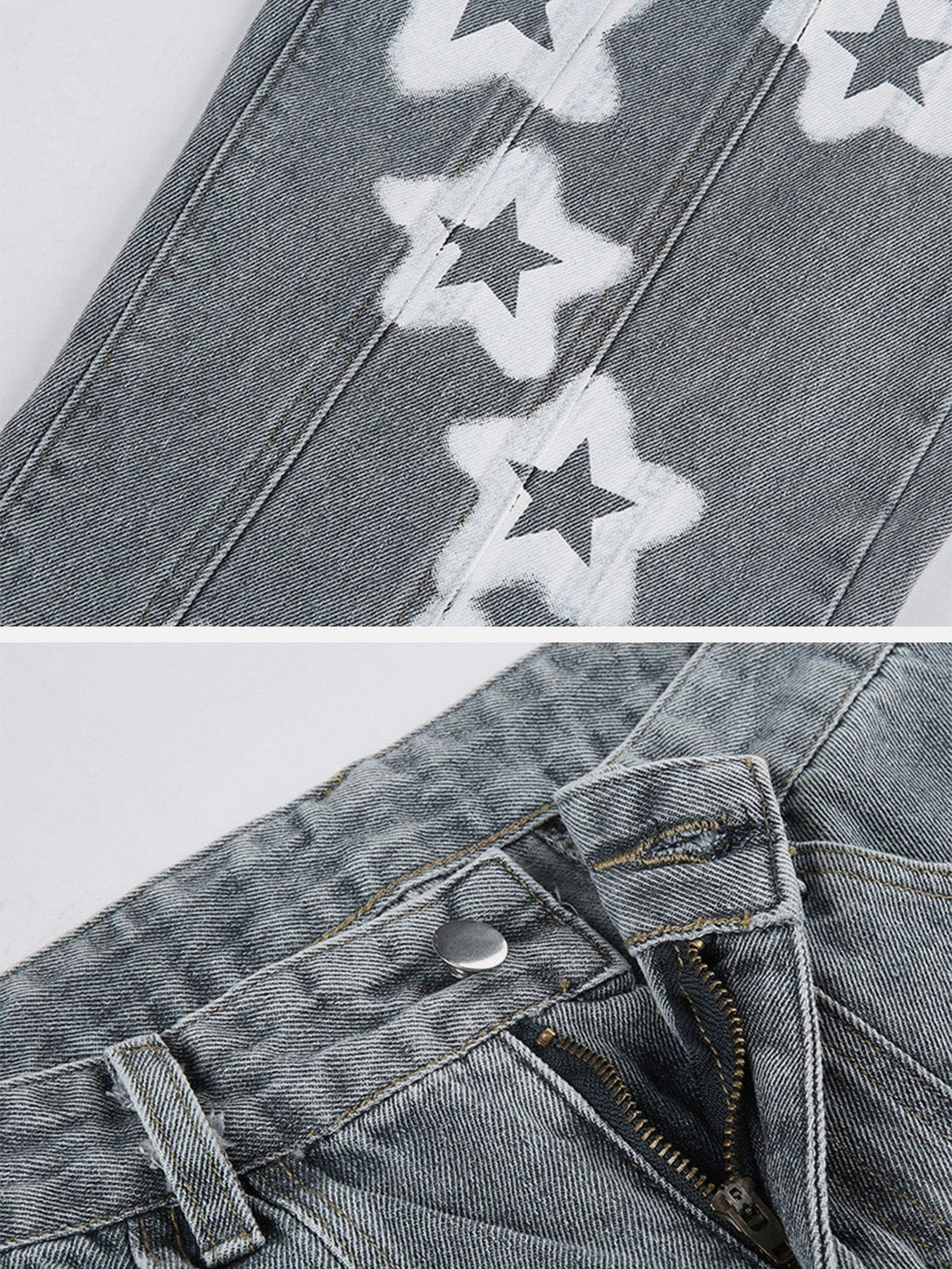 AlanBalen® - Irregular Star Print Jeans AlanBalen