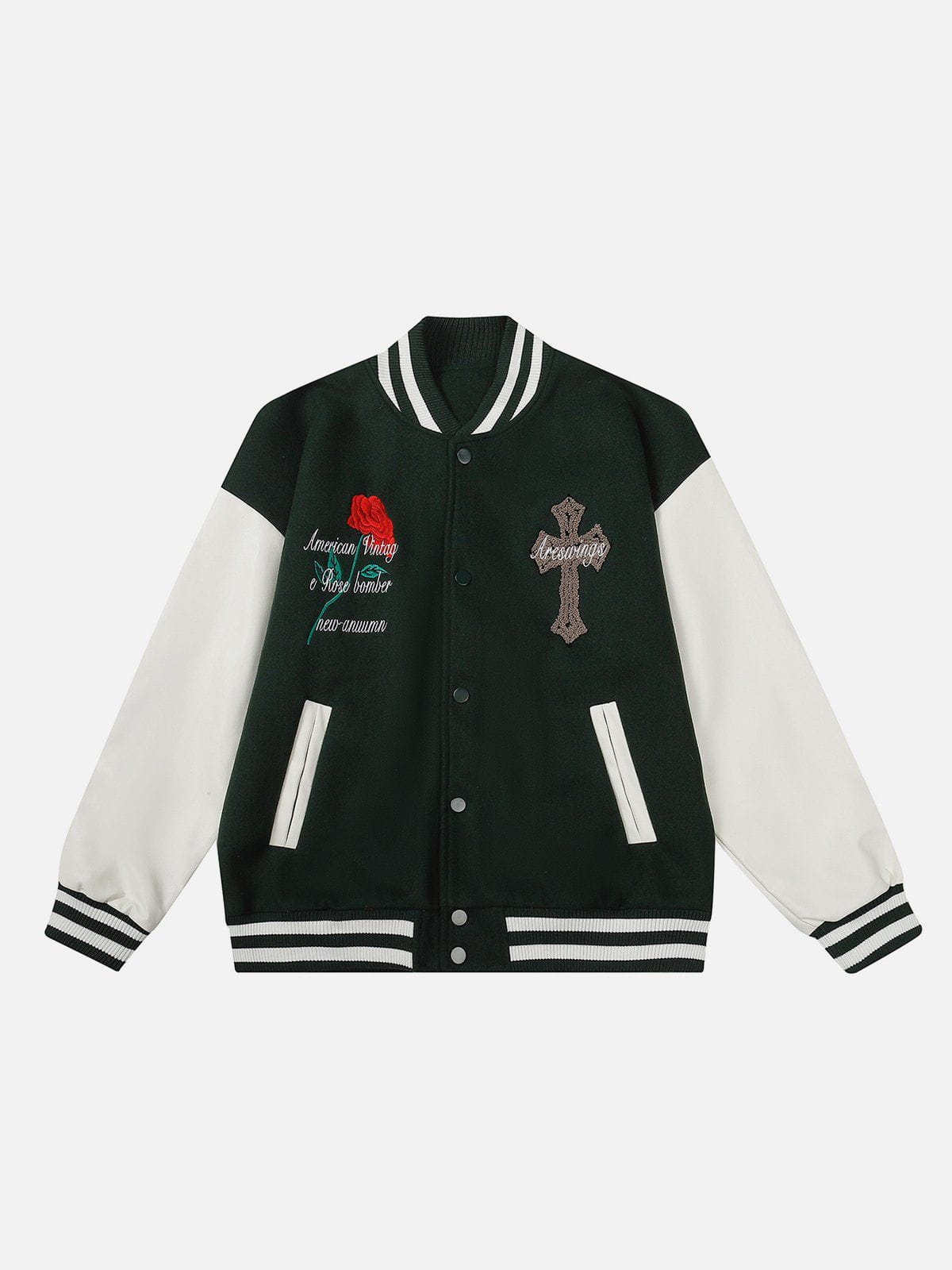 Lapel Varsity Jacket Flocking Bomber Jacket Embroidery 