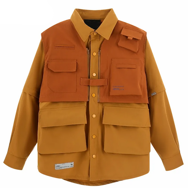 AlanBalen® - Streetwear Cargo Jacket Shirt Multi Pockets Jacket AlanBalen