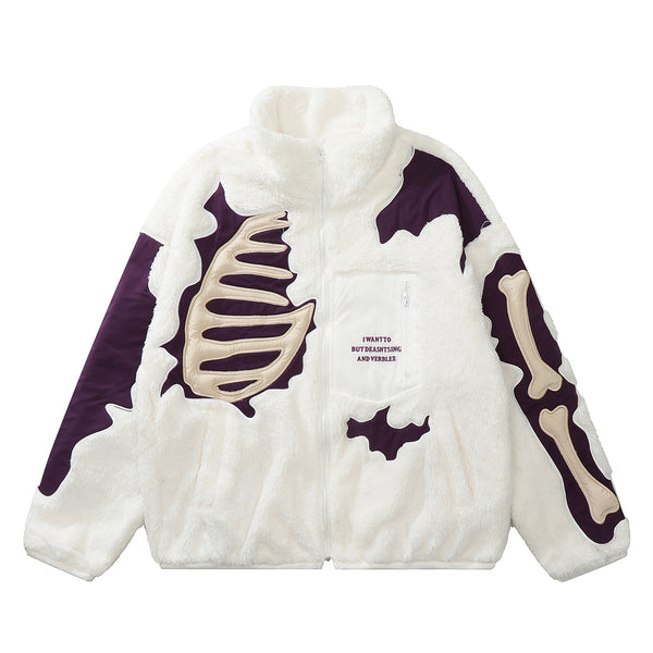 AlanBalen® - Embroidery Skull Skeleton Bones Coat