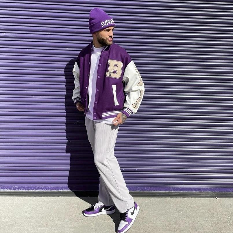 AlanBalen® - BB Purple Varsity Jacket - Streetwear Fashion - alanbalen.com