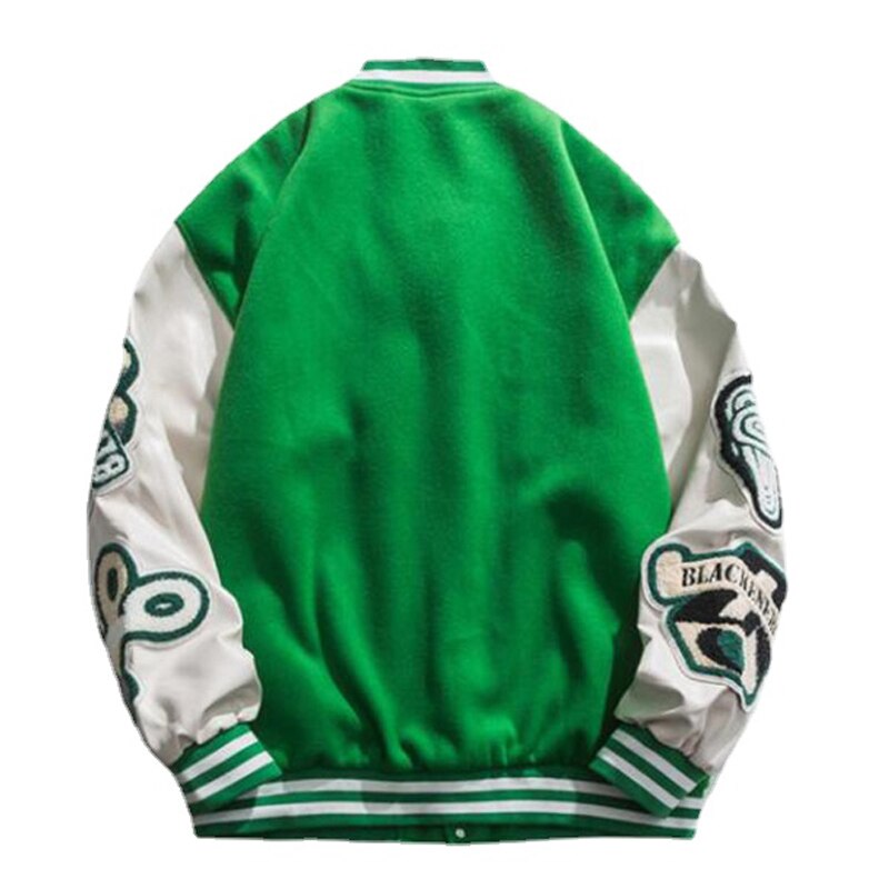 AlanBalen® - BE Green Baseball Jacket AlanBalen