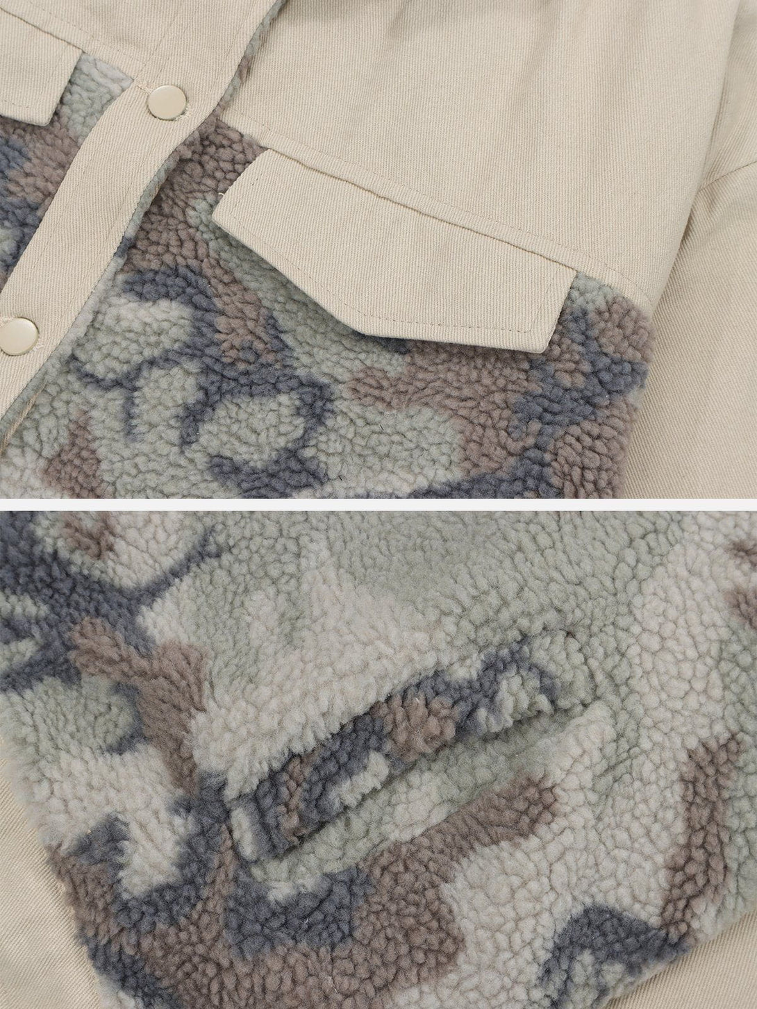AlanBalen® Camouflage Stitching Sherpa Coat AlanBalen