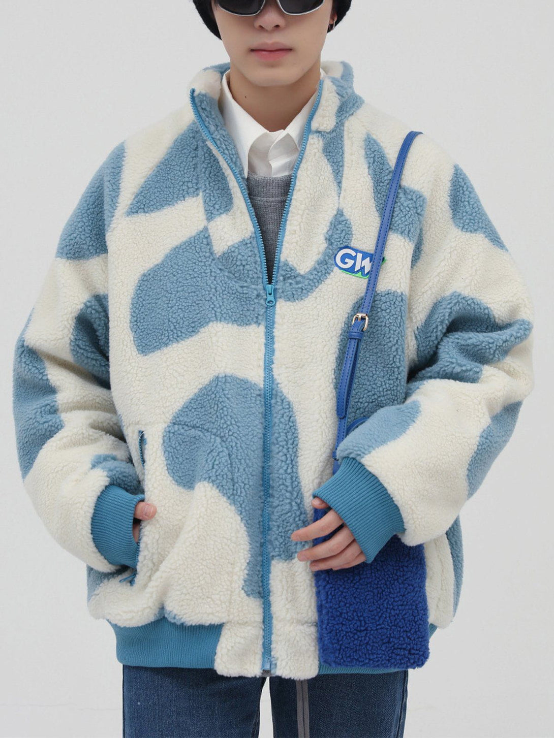 AlanBalen® Cows Graphic Sherpa Coat AlanBalen