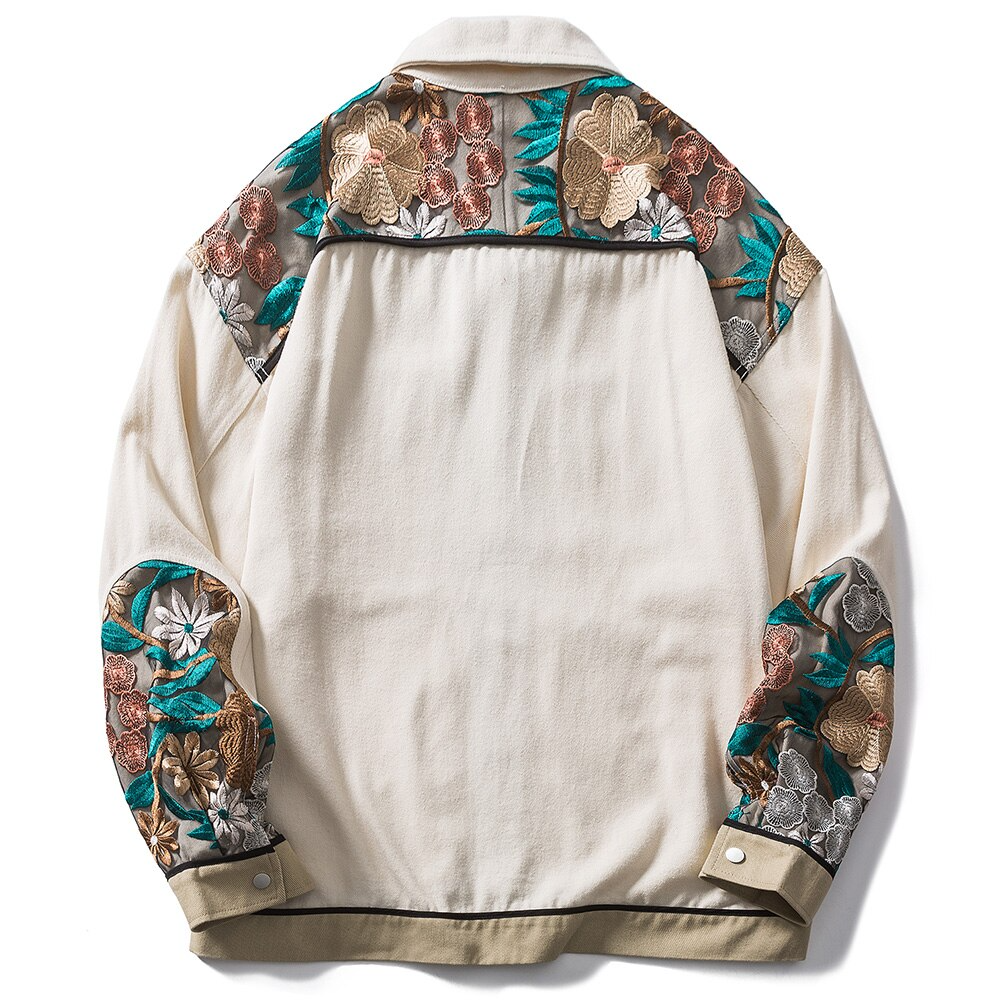 AlanBalen® - Floral Embroidered Beige Jacket AlanBalen