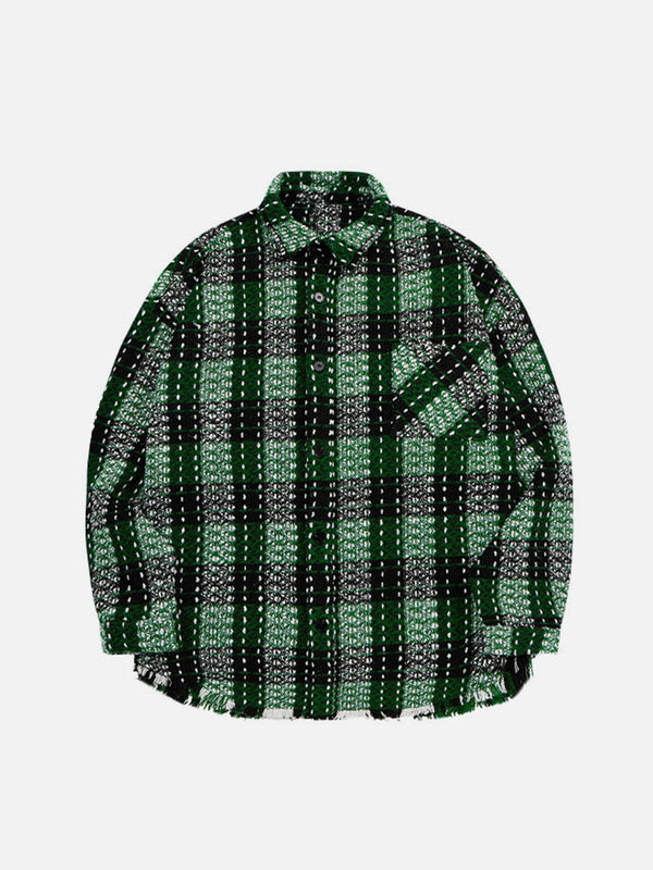 AlanBalen® Fringe Plaid Shacket AlanBalen