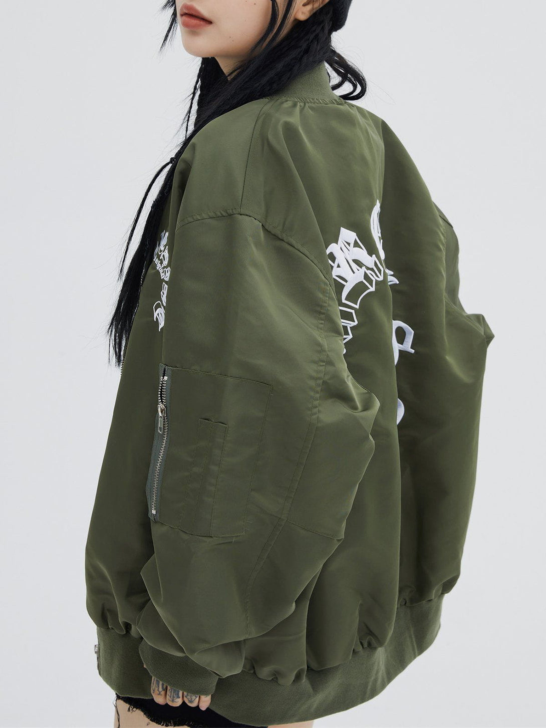 AlanBalen® Gothic Letter Embroidery Anorak AlanBalen