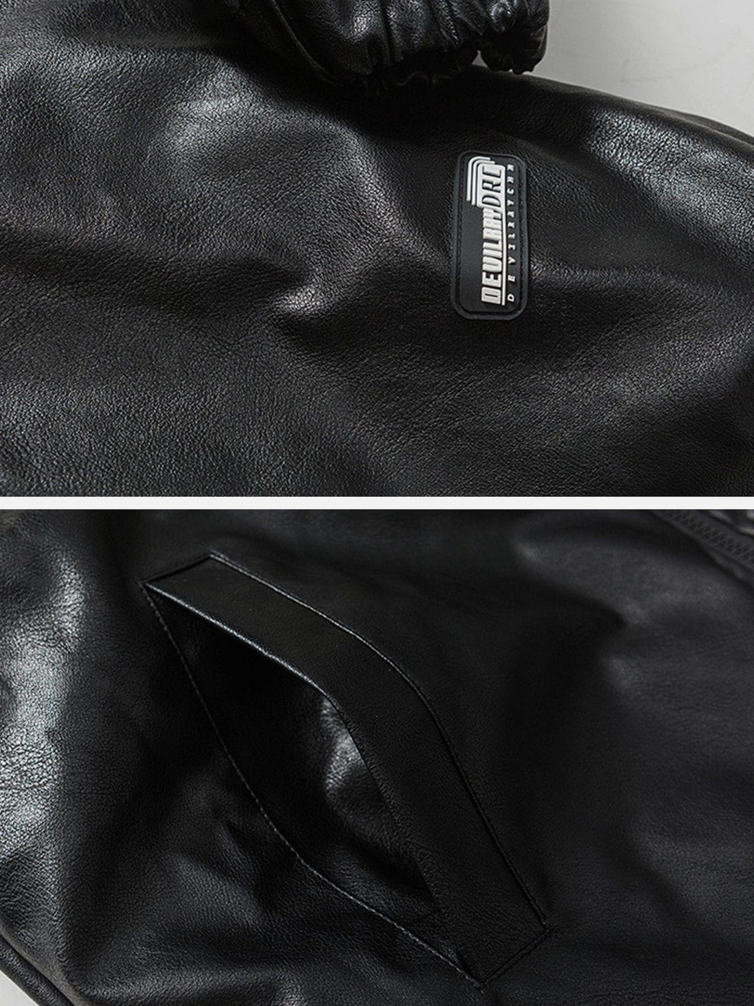 AlanBalen® Patchwork Zipper Leather Winter Coat AlanBalen