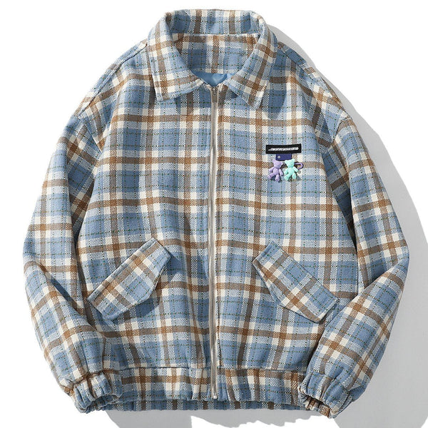 AlanBalen® Plaid Bear Charm Winter Coat AlanBalen