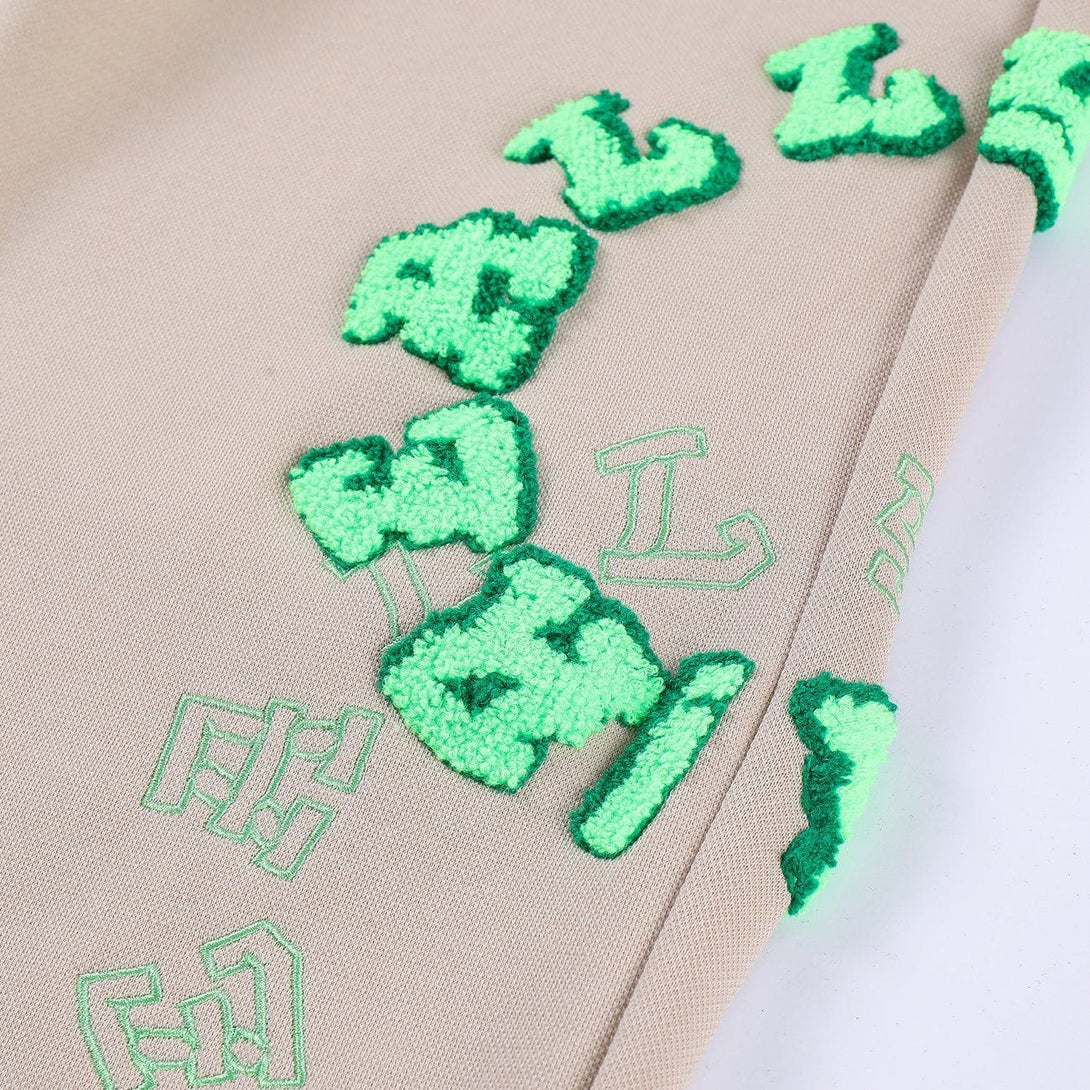 AlanBalen® Ring Letter Towel Embroidered Pants AlanBalen