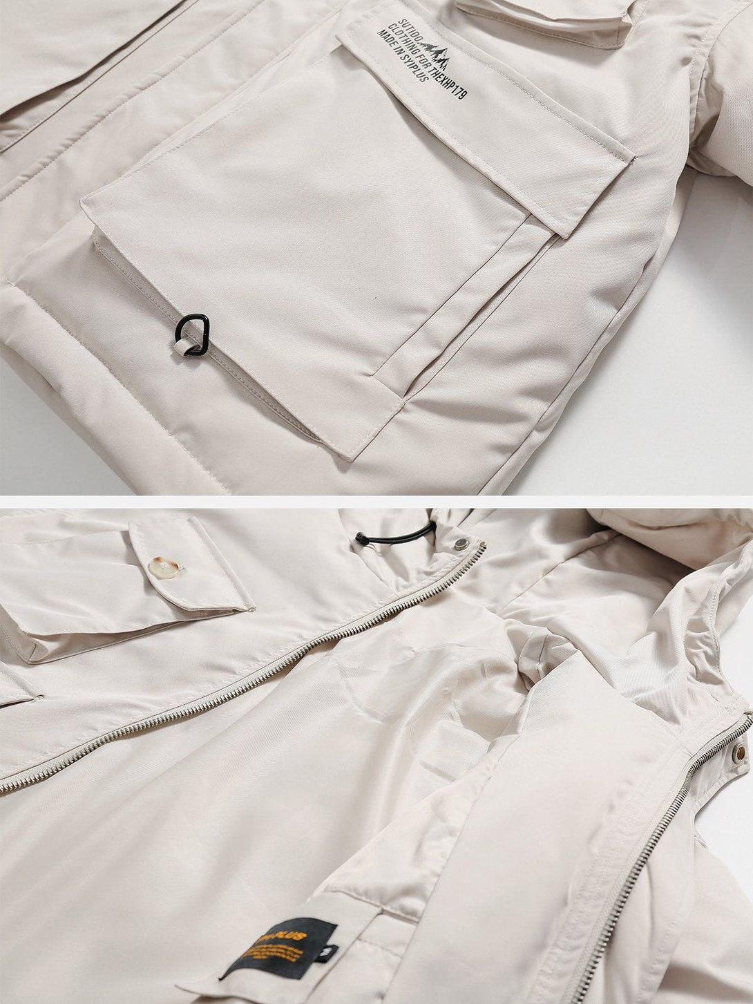 AlanBalen® Solid Multi-Pocket Winter Coat AlanBalen