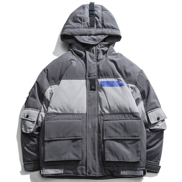 AlanBalen® Stitching Hooded Winter Coat AlanBalen