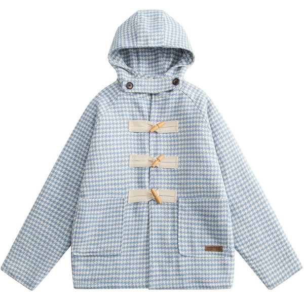 AlanBalen® - Abstract Plaid Hood Winter Coat AlanBalen