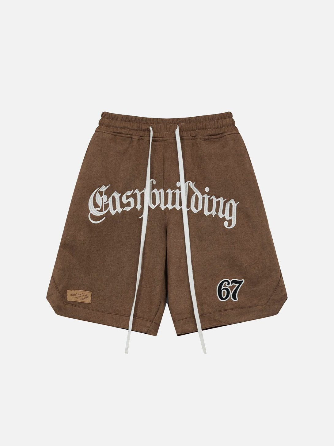 AlanBalen® - Alphabet Embroidery Suede Shorts AlanBalen