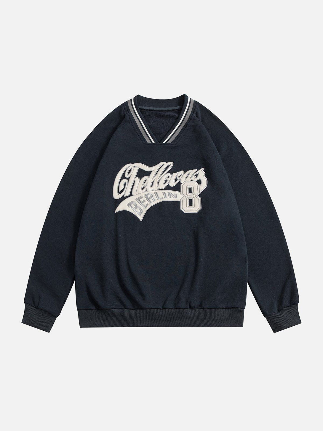 AlanBalen® - Applique Embroidered Letters Sweatshirt AlanBalen