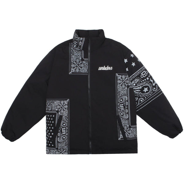 AlanBalen® - Bandana Print Patchwork Winter Coat AlanBalen