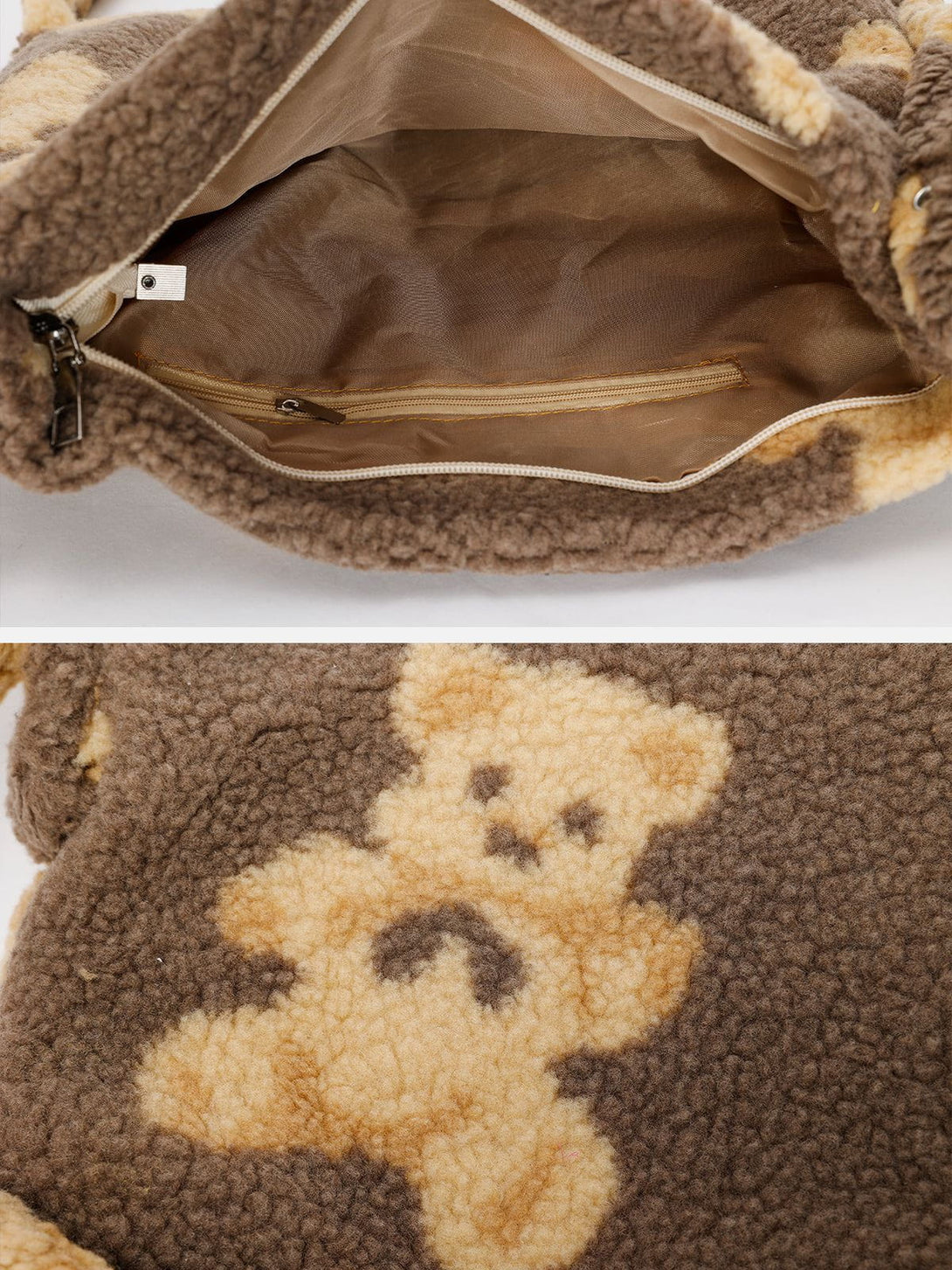 AlanBalen® - Bear Print Sherpa Shoulder Bag AlanBalen