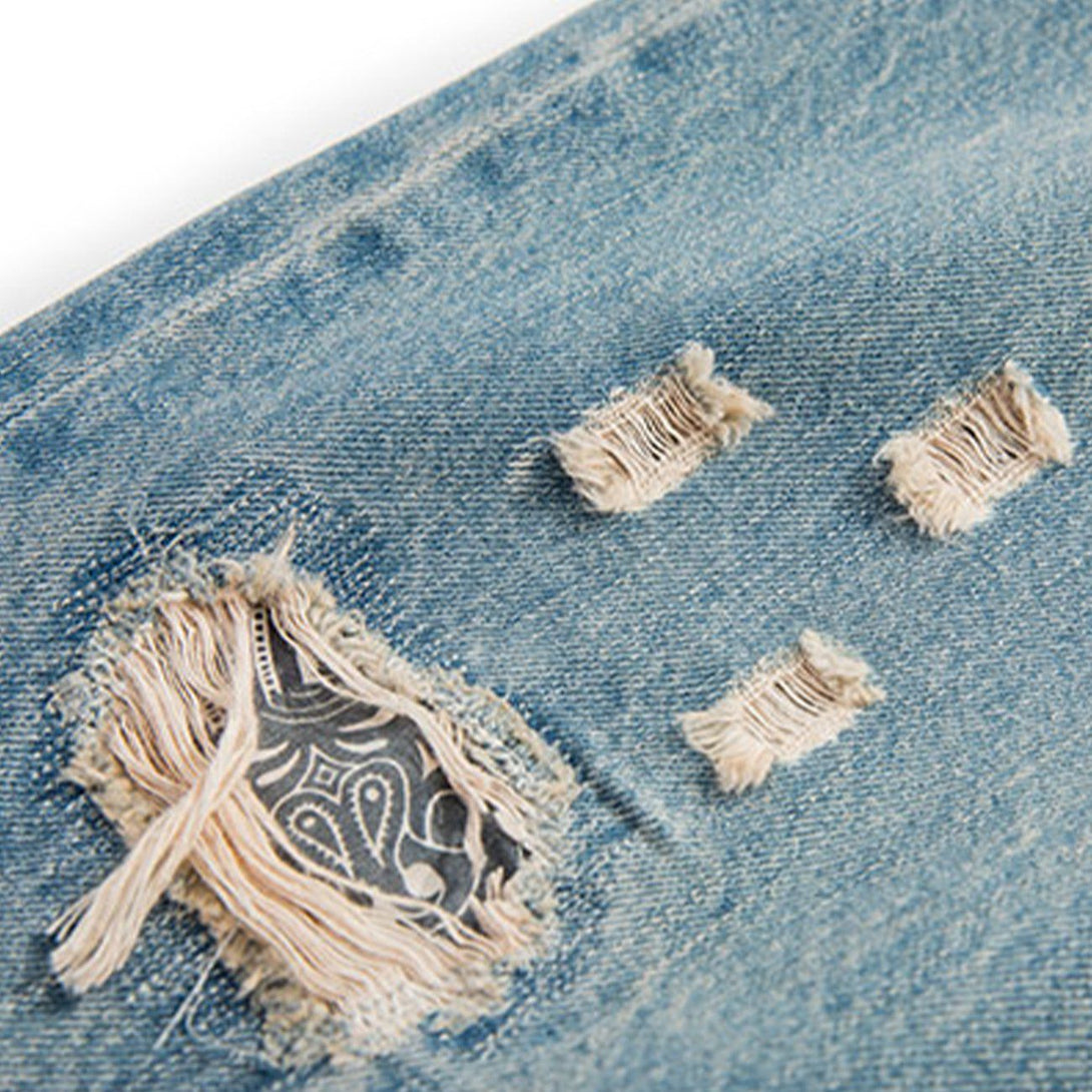 AlanBalen® - Broken Hole Embroidery Jeans AlanBalen