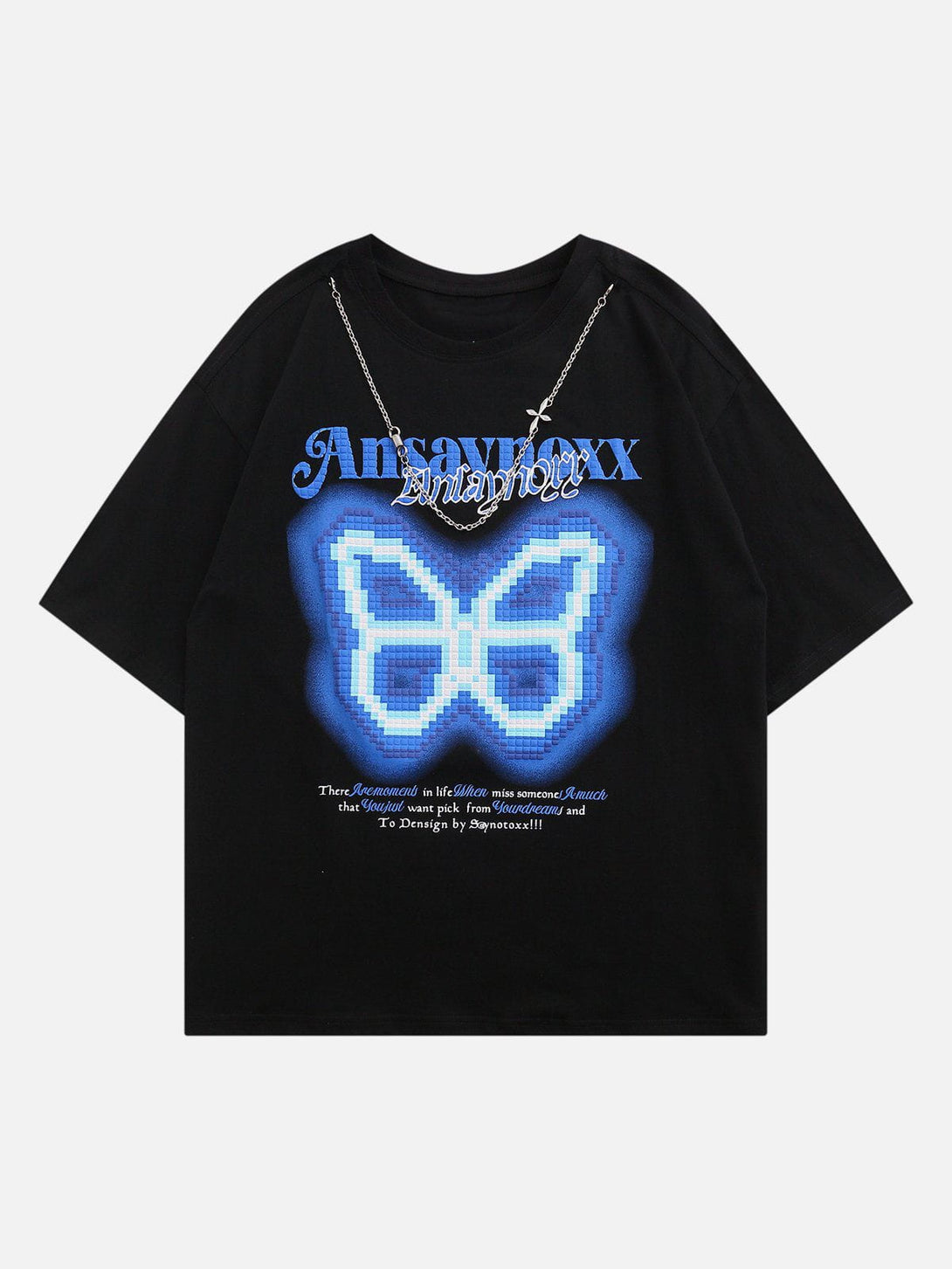 AlanBalen® - Butterfly Embroidery Chain Decoration Tee AlanBalen