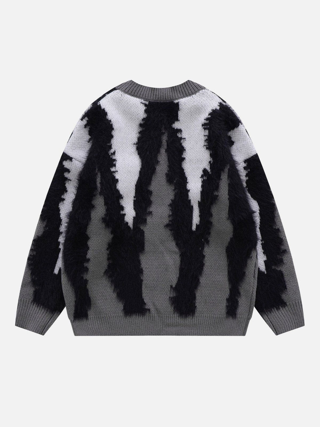 AlanBalen® - "CATCASE“ Print Contrast Plush Streetwear Sweater AlanBalen