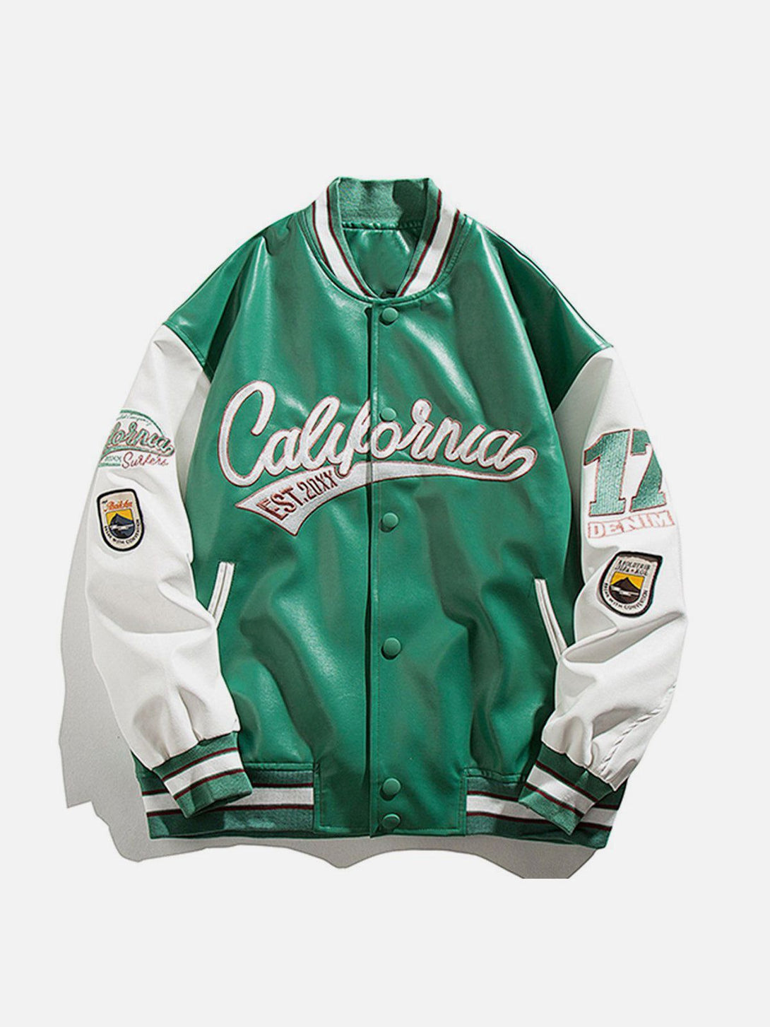 AlanBalen® - "California" PU Stitching Varsity Jacket AlanBalen