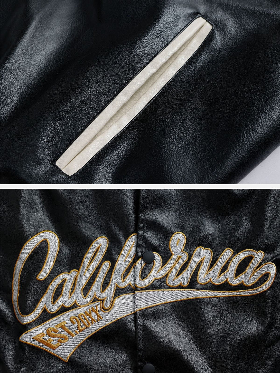 AlanBalen® - "California" PU Stitching Varsity Jacket AlanBalen