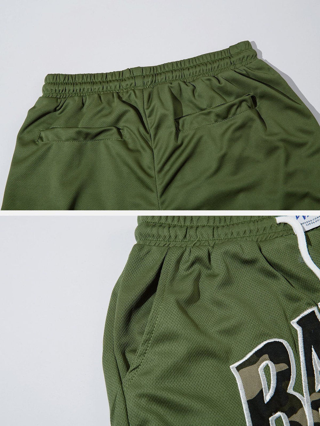 AlanBalen® - Camouflage Lettering Embroidered Shorts AlanBalen