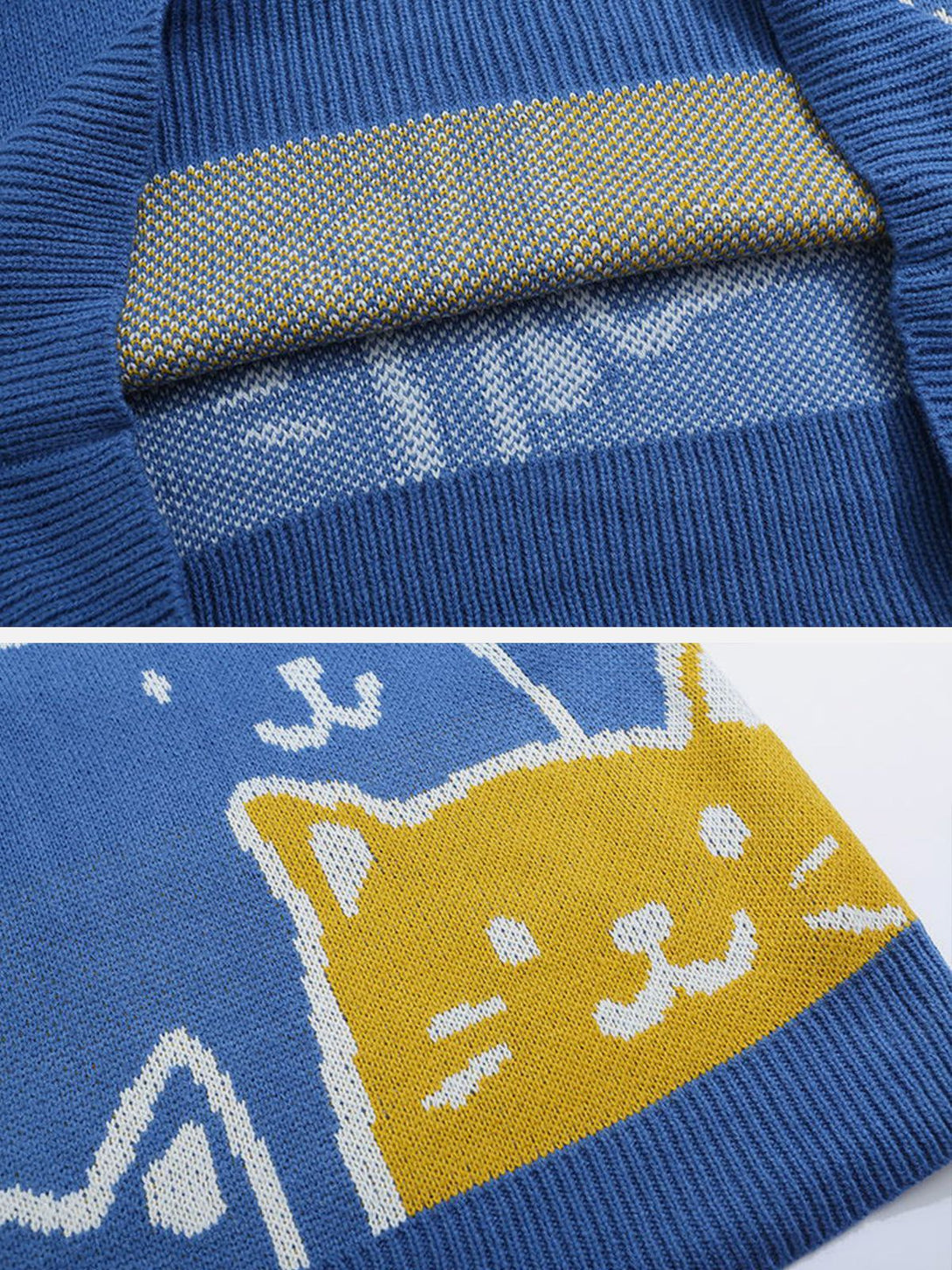 AlanBalen® - Cartoon Cat Pattern Knit Sweater AlanBalen