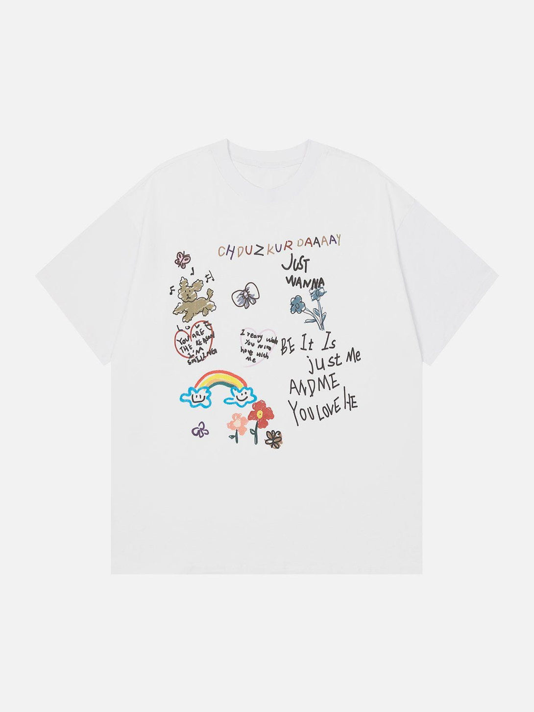 AlanBalen® - Cartoon Hand Painted Print Tee AlanBalen