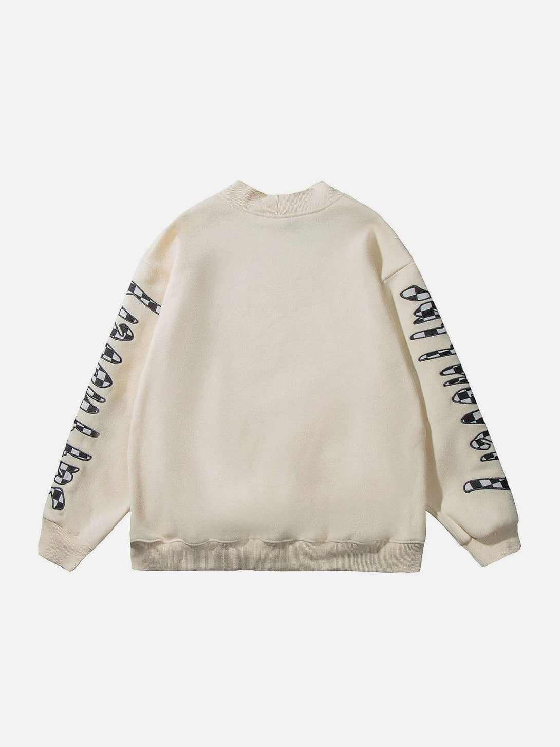 AlanBalen® - Checkerboard Letter Sleeves Sweatshirt AlanBalen