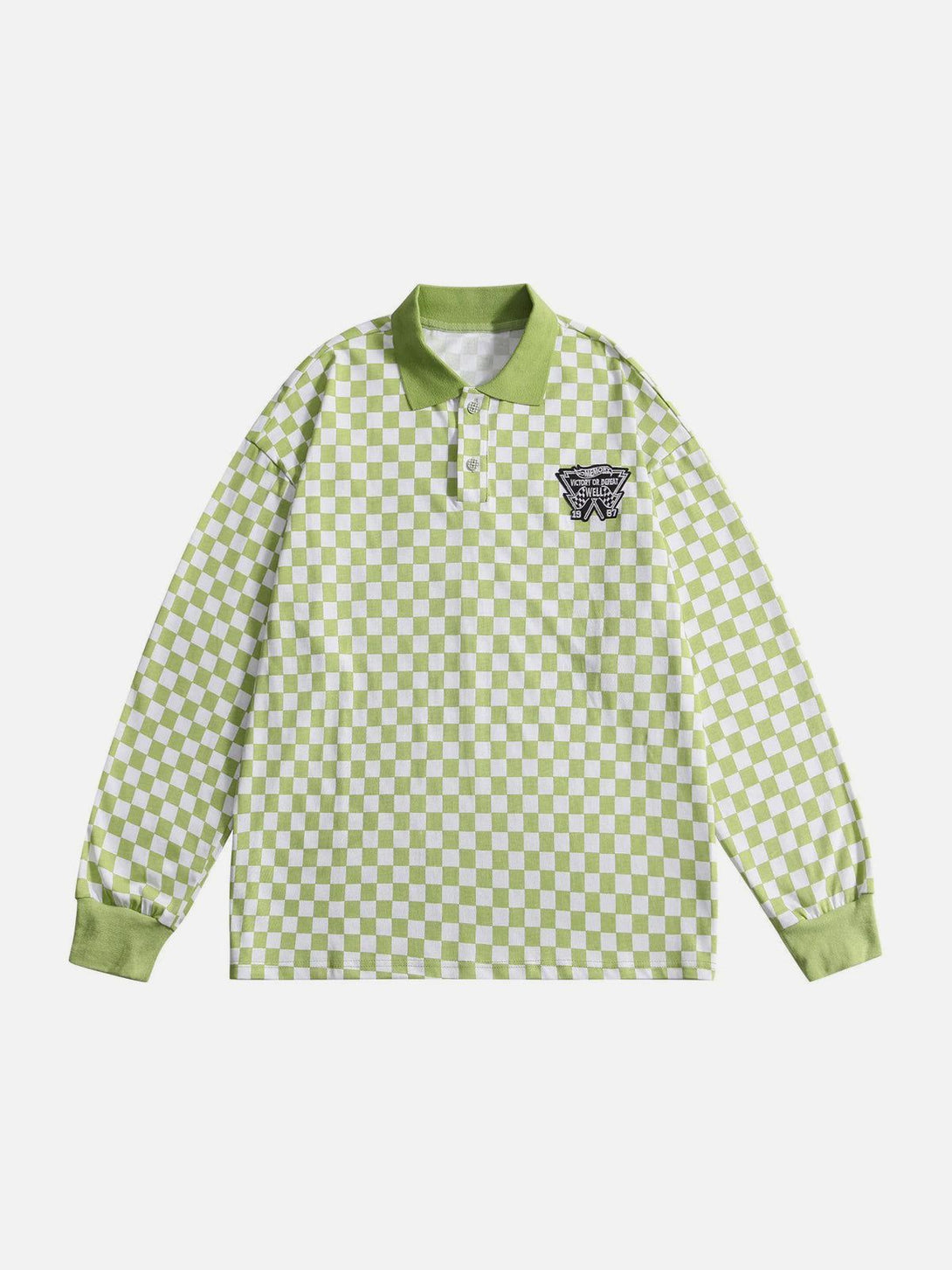 AlanBalen® - Checkerboard Patch Embroidered Sweatshirt AlanBalen