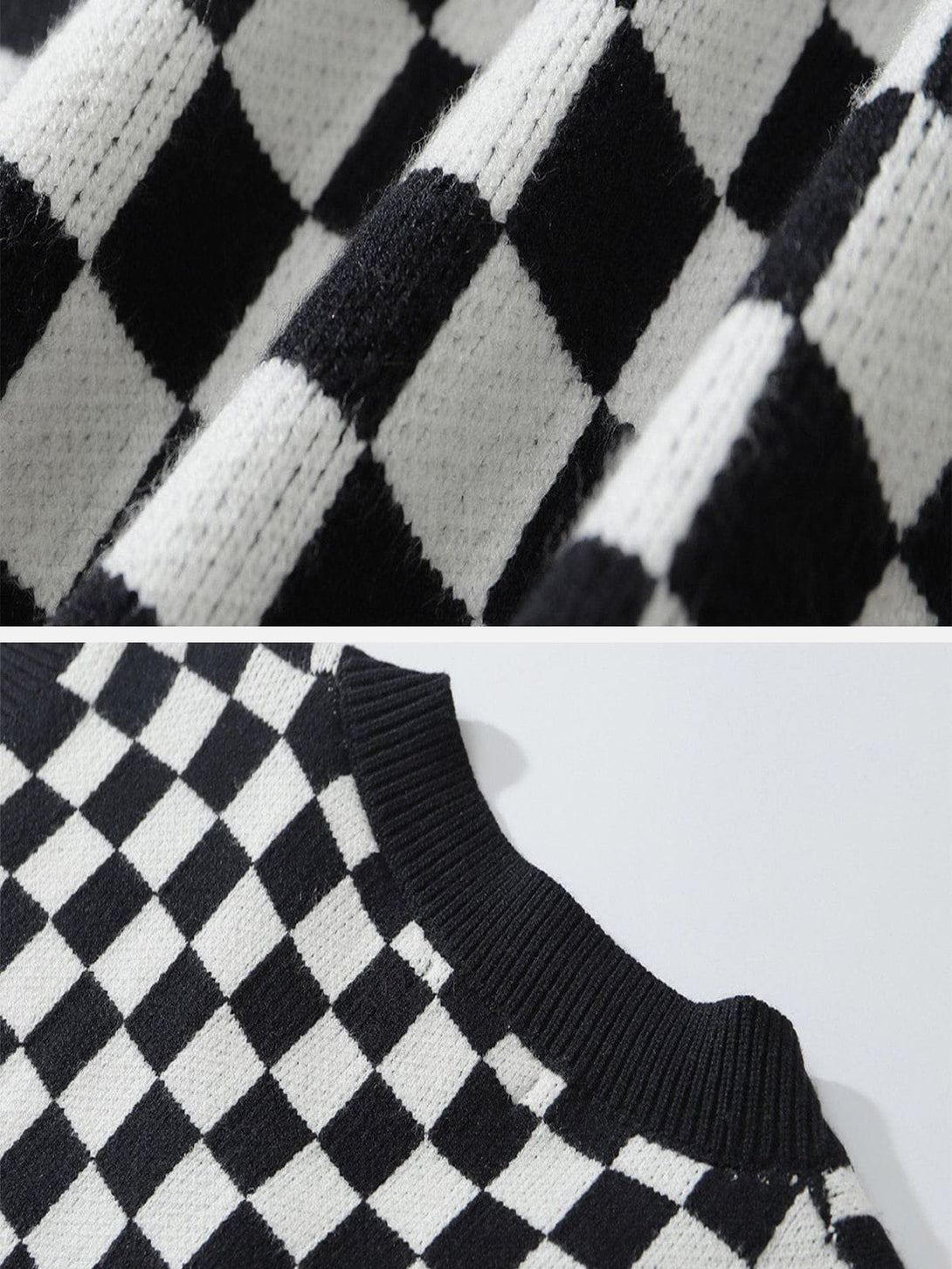 AlanBalen® - Checkerboard Print Sweater Vest AlanBalen