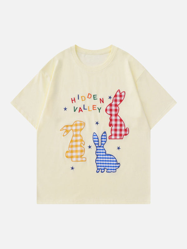 AlanBalen® - Checkered Rabbit Patchwork Tee AlanBalen