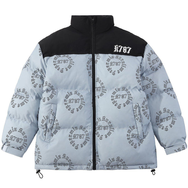 AlanBalen® - Circle Letter Full Print Winter Coat AlanBalen