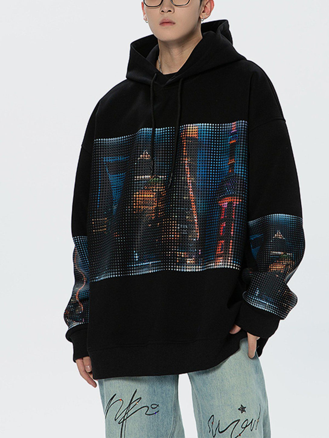 AlanBalen® - City Night Print Hoodie AlanBalen