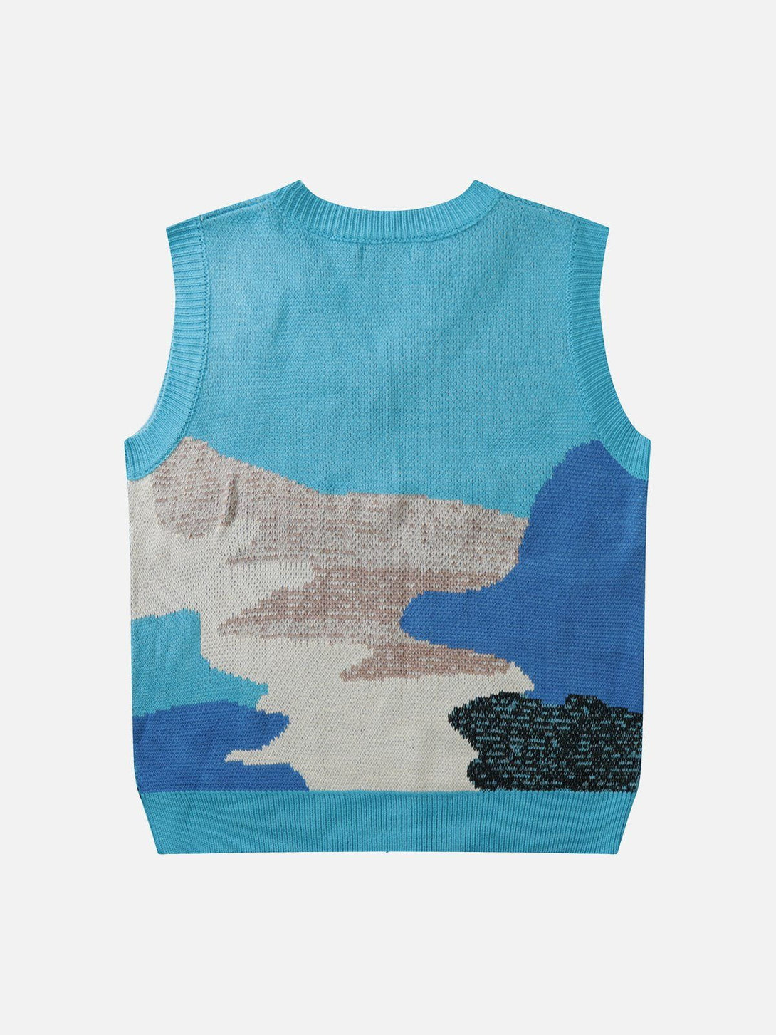 AlanBalen® - Color Block Jacquard Sweater Vest AlanBalen