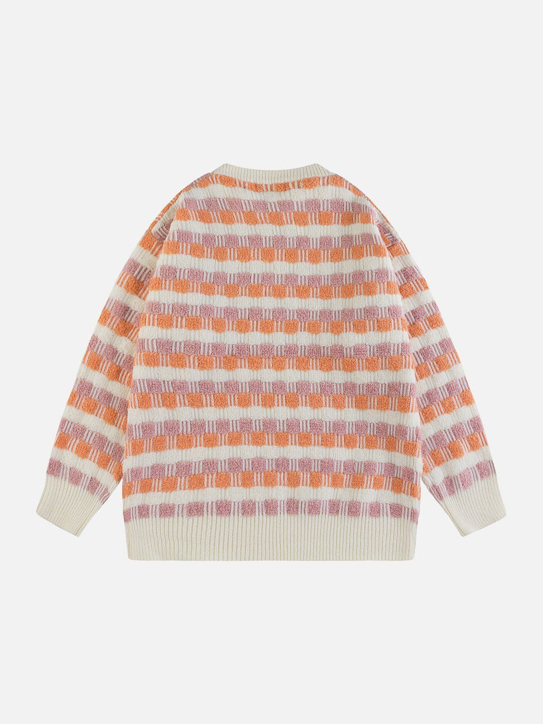 AlanBalen® - Colorblock Flocked Plaid Sweater AlanBalen