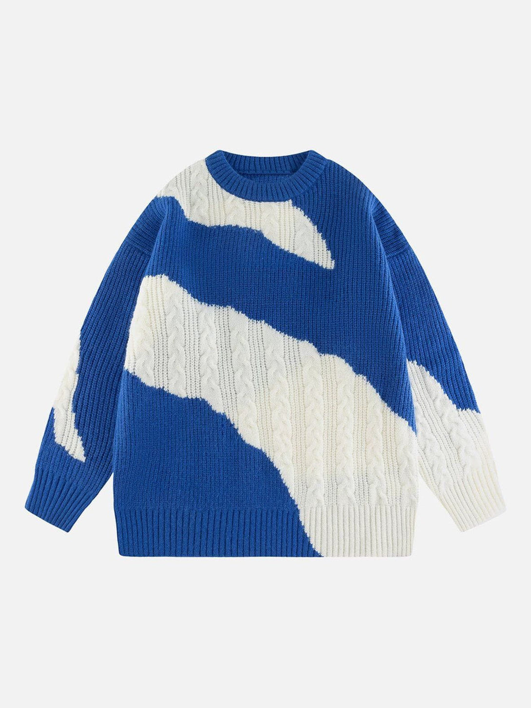 AlanBalen® - Contrast Irregular Design Knit Sweater AlanBalen