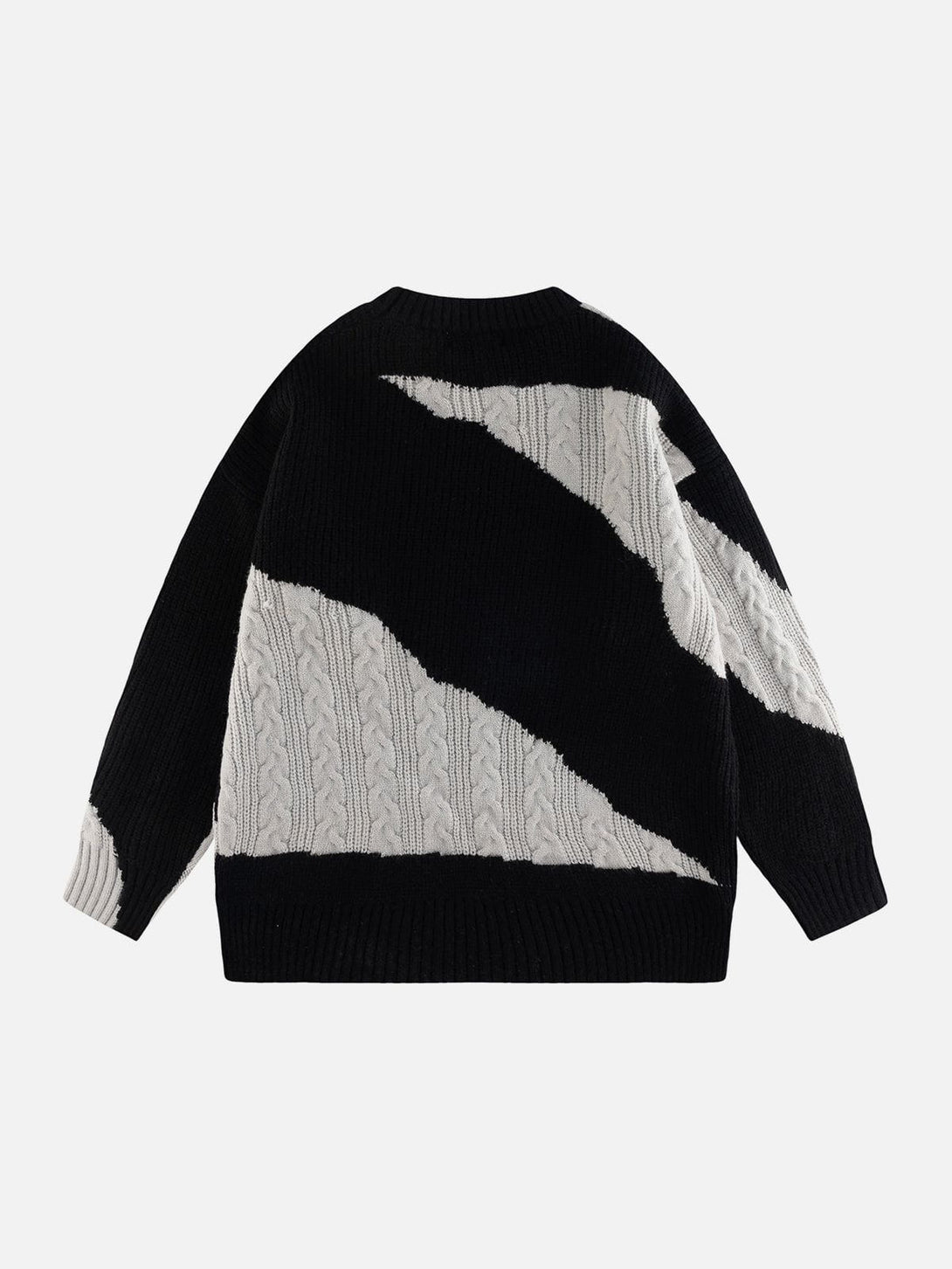 AlanBalen® - Contrast Irregular Design Knit Sweater AlanBalen