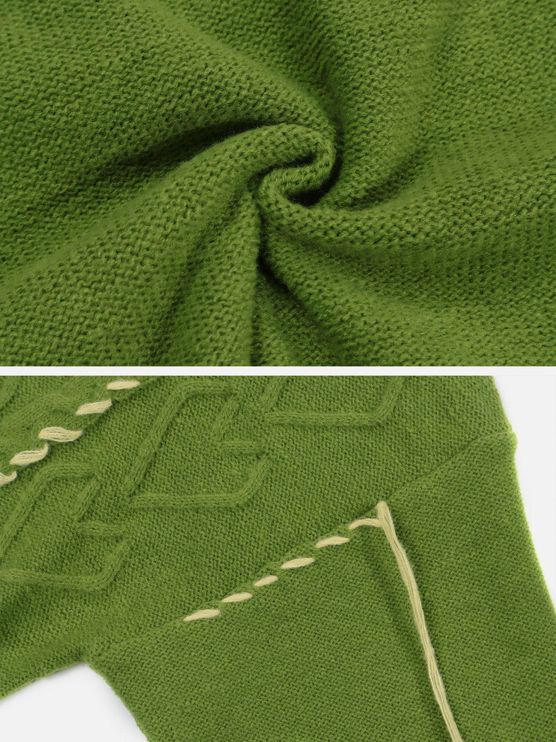 AlanBalen® - Contrast Tassel Heart Cable Knit Sweater AlanBalen