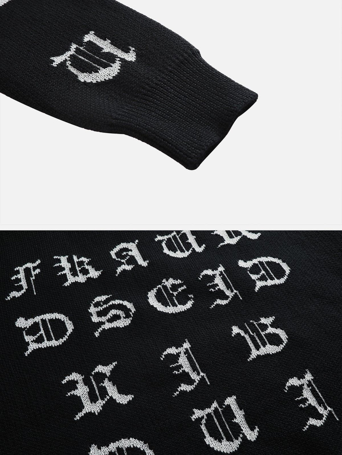 AlanBalen® - Contrasting Letters Knitting Sweater AlanBalen