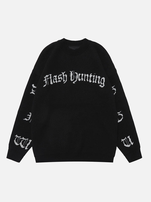 AlanBalen® - Contrasting Letters Knitting Sweater AlanBalen