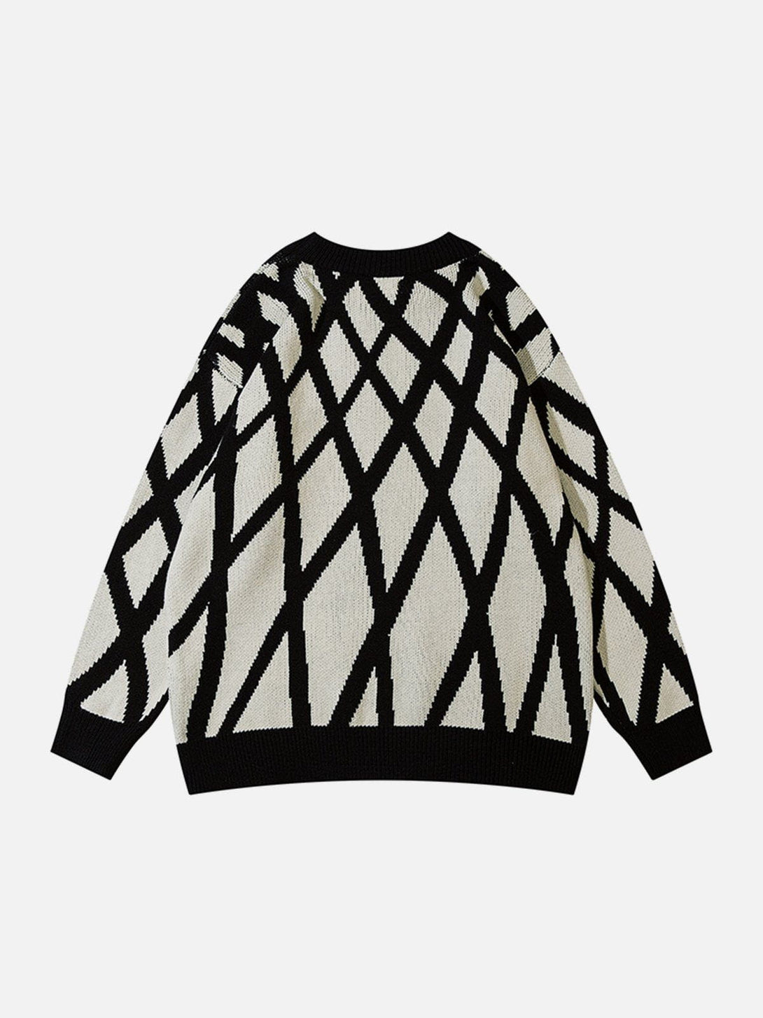 AlanBalen® - Crossover Mesh Jacquard Knit Sweater AlanBalen