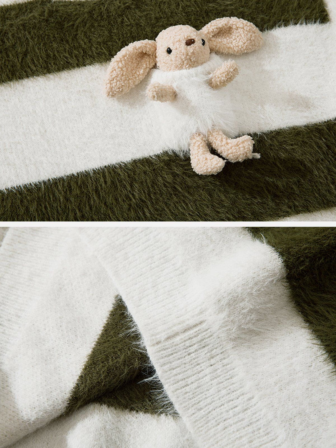 AlanBalen® - Cute Rabbit Stripe Mohair Sweater AlanBalen