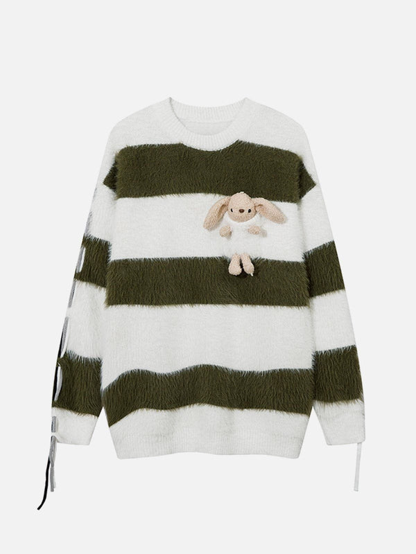 AlanBalen® - Cute Rabbit Stripe Mohair Sweater AlanBalen