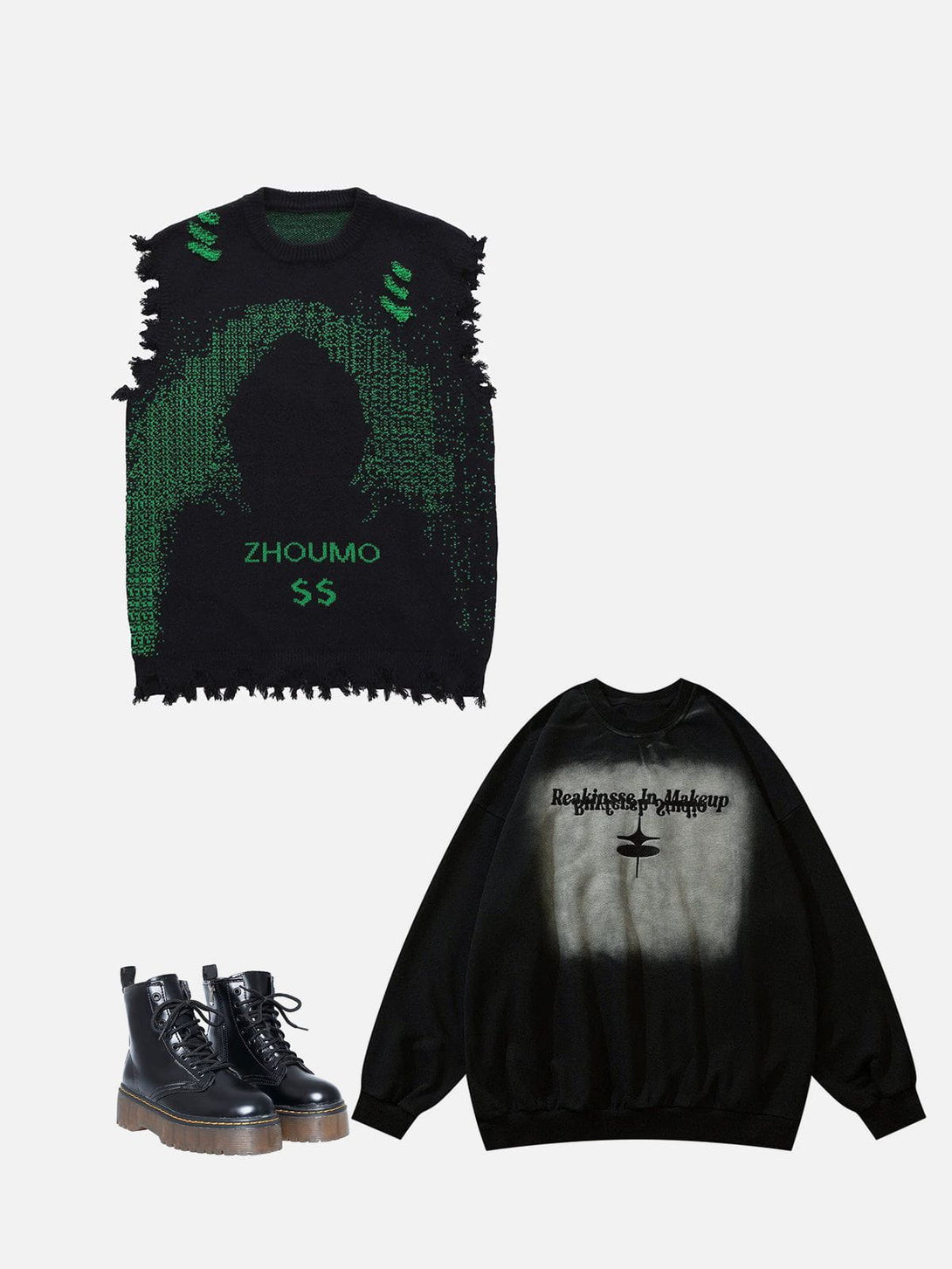 AlanBalen® - Cyberpunk Dot Matrix Sweater Vest AlanBalen