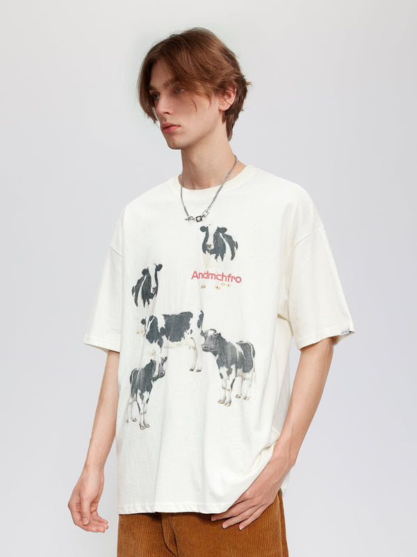 AlanBalen® - Dairy Cow Print Cotton Tee AlanBalen