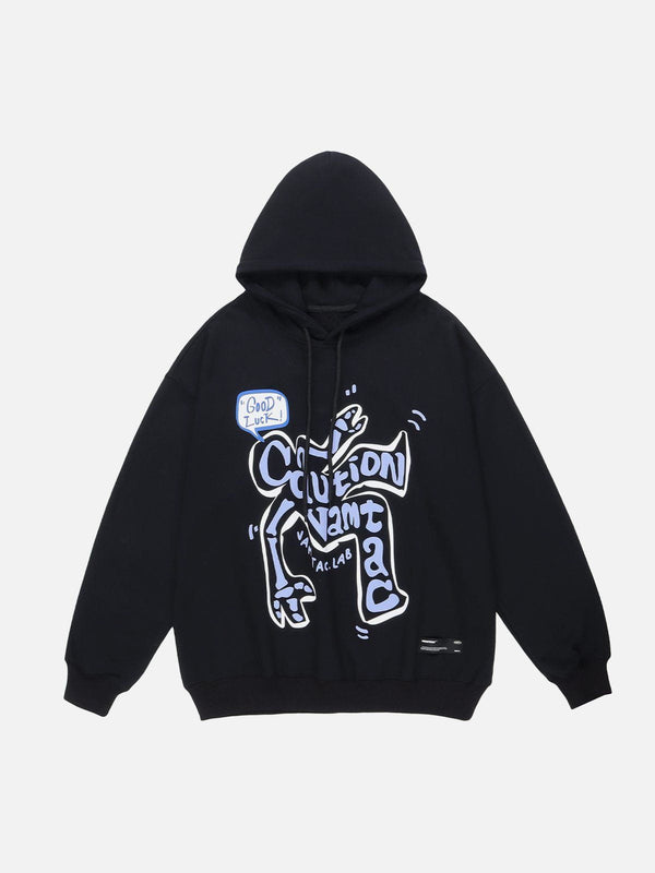 AlanBalen® - Deformation Of Letters Print Hoodie AlanBalen