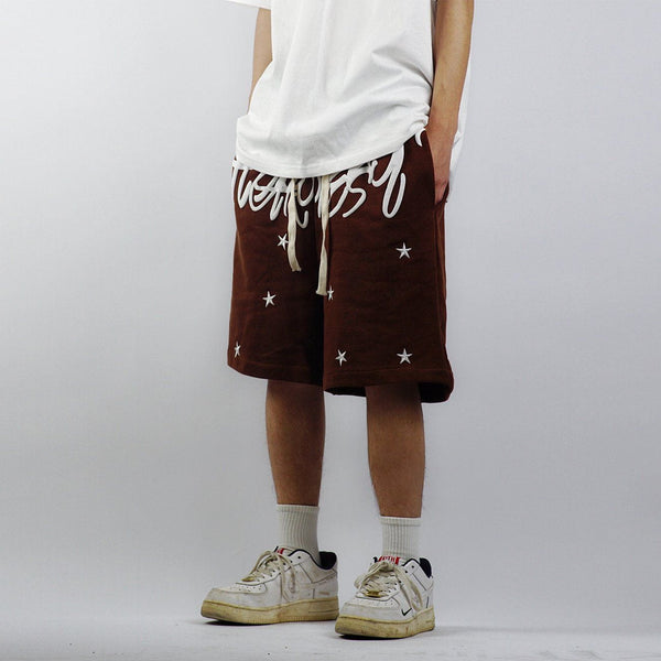 AlanBalen® - Deformed Letter Drawstring Shorts AlanBalen