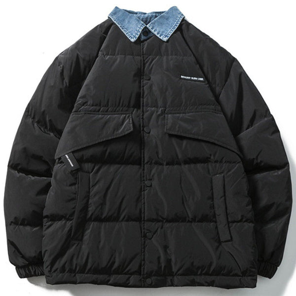 AlanBalen® - Denim Collar Puffer Jacket AlanBalen